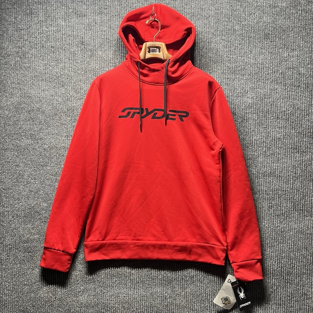 Spyder DryWeb Hoodie Mens Medium Racing Red Casual Hiking Outdoors Workout NWT